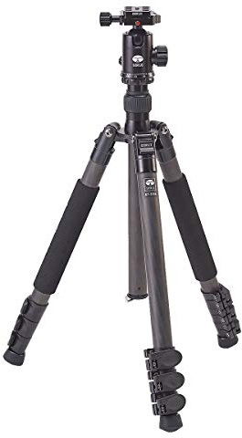 SIRUI ET-2204/E-20 Easy Traveler Dreibeinstativ mit E-20 Kopf (Carbon, Höhe: 144 cm, Gewicht: 1, 37kg, Belastbarkeit: 12kg) mit Tasche und Gurt