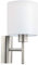 EGLO Wandlampe Pasteri, 1 flammige Textil Wandleuchte, Flurlampe aus Metall in Silber und Stoff in Weiß, E27 Fassung