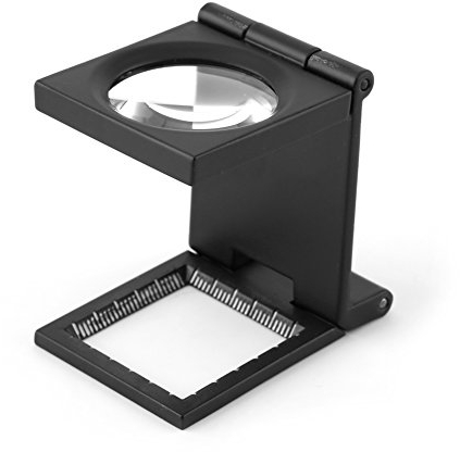 Yosoo 10X 28mm Mini dreiaufklappbaren 10X Bildschirmlupe Zink Legierung Lupe mit Maßstab für Textile optische Schmuckwerkzeug