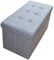 Style home Sitzbank Sitzhocker mit Stauraum, Faltbare Fußablage Sitztruhe Aufbewahrungsbox, belastbar bis 300kg, aus Leinen, 76 * 38 * 38 cm, 2676-18 (Grau)