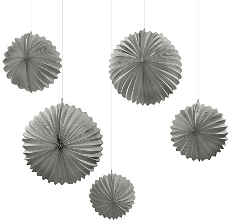 Frau WunderVoll® 5er Set LAMPIONS, Taupe/GRAU, 3X Ø19, 2X Ø27,5 cm/Deko Hochzeit, Seidenpapier, Seiden Blumen, Papierblumen, Geburtstagsdeko, Tischdeko, Hochzeitsdeko, Gartenfest, Garten Party