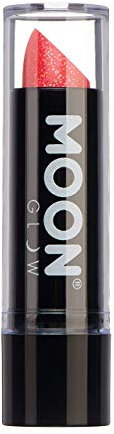 Moon Glow Neon UV Glitzer-Lippenstift, leuchtender neonfarbener Lippenstift, leuchtet unter UV-Strahlung (Magenta)