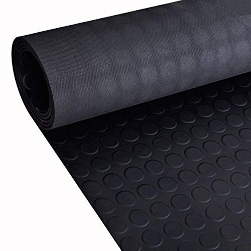 Coin Rubber Floor Matting Roll | 3mm Thick | 1m Wide | 2m Long Black