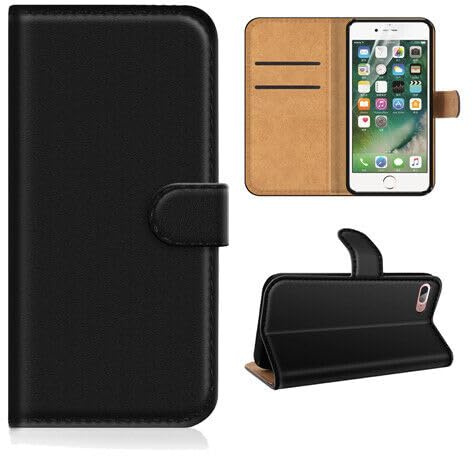 betterfon Handyhülle Kompatibel mit Apple iPhone 7 Plus | Premium Qualität TPU Klapphülle für iPhone 7 Plus mit Kartenfächern | Magnetverschluss Handyhülle | Schwarz