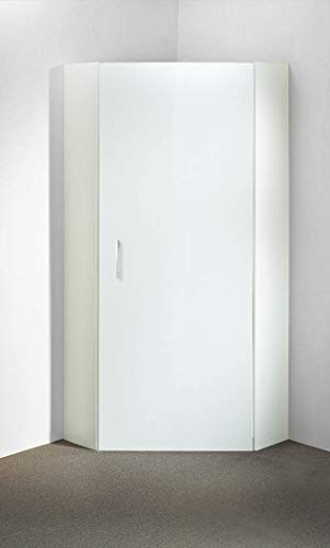 lifestyle4living | Eckschrank in Weiß mit viel Stauraum, Kleiderschrank mit 1 Tür und 5 verstellbaren Böden, Stauraumschrank B/H/T ca. 80/185/80 cm…