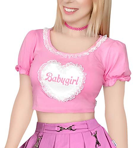 LittleForBig Kawaii Crop top Puff Sleeve Scoop Neck Shirt