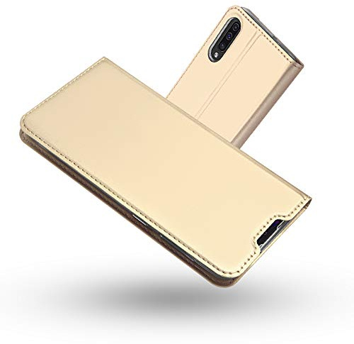 Radoo Galaxy A50 Hülle, Premium PU Leder Handyhülle Brieftasche-Stil Magnetisch Folio Flip Klapphülle Etui Brieftasche Schutzhülle Tasche Case Cover für Samsung Galaxy A50 (Gold)