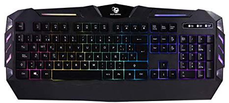 Coolbox - Teclado Silencioso DeepGaming ColorKey con Iluminación RGB, Teclas Multimedia y Antighosting (Negro)