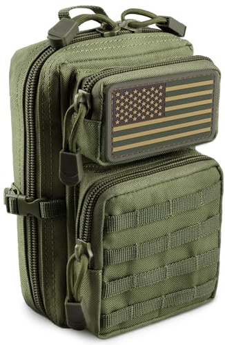 LIVANS Tactical Useful Molle Pouch, EDC Tool Pouch, Tactical Mobile Phone Pouch, Mini Waist Pack, Medical EDC IFAK Kit, Mini Design Fits 3 Day Backpack