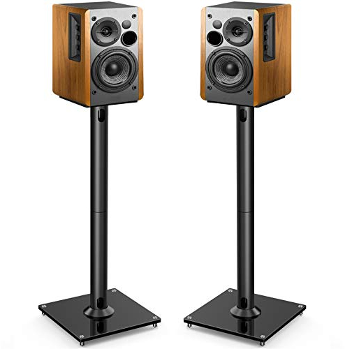 PERLESMITH CASE Universal Floor Speaker Stands 26 Inch for Surround Sound, Klipsch, Sony, Edifier, Yamaha, Polk & Other Bookshelf Speakers Weight up to 22lbs - 1 Pair