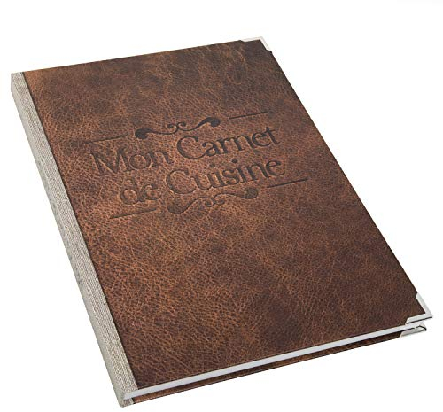 Logbuch-Verlag Grand livre de recettes DIN A4 avec coins métalliques cadeau pour s'écrire anniversaire noël pages blanches