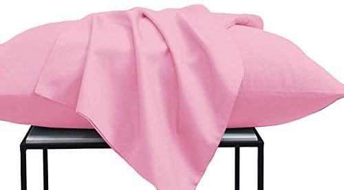 PETTI Artigiani Italiani - Coppia di Federe Cuscino 50x80 cm in Microfibra, Cuscini Arredo Camera da Letto, Divano, Set 2 Fodere Copricuscino, Federa Tinta Unita Rosa, 100% Made in Italy