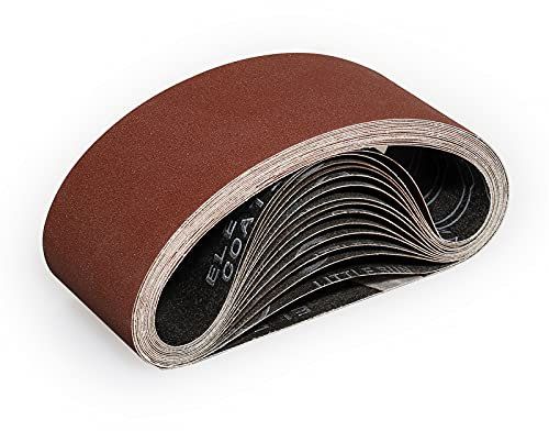 Sruhrak 75X457mm Abrasive Sanding Belt Set - 15 Pack 400 Grits Sandpaper Belts for Portable Belt Sander