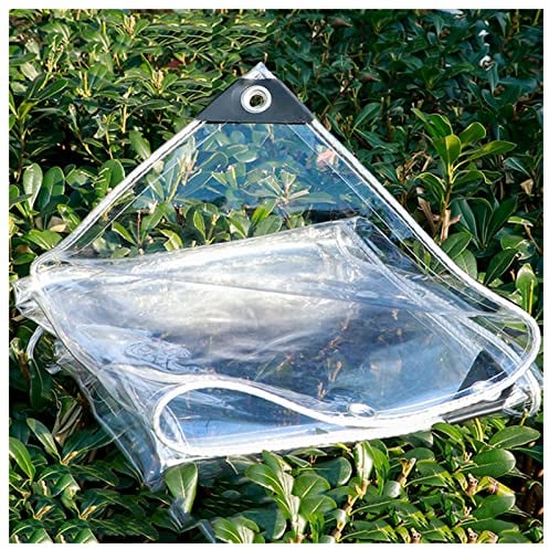 HIYOUGO Wasserdicht Plane Transparent Mit ösen, 2.4x2m Regenschutz Abdeckplane, Klar Abdeckung für Pavillons, Pavillon, Balkon, Gärten, Pflanzendach, Gewächshaus Pet Hutch Dach