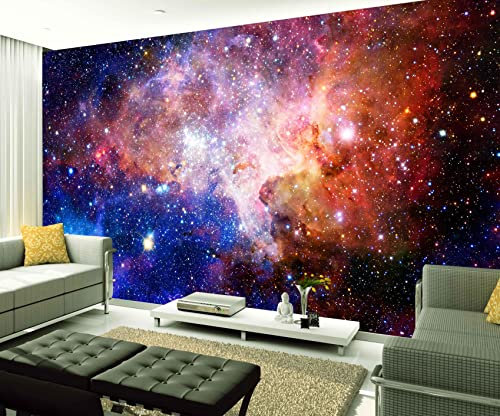 XAONUO Galaxie Papier Peint Intissé Tapisserie Murales Panoramique 3D Couleur Ciel Étoilé Motif 140X70Cm Papier Peint Moderne De Papier Peint De Mur De Fond De Sofa De Salon