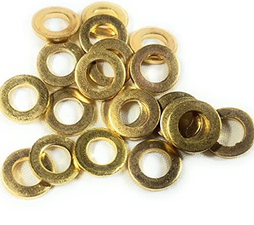 M6 Brass WASHERS 20 Pack 12mm Diameter 6mm Hole Plain Flat Round Standard D.I.Y. Plumbing Electrics