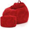 Green Bean® 2er Set Indoor XXL Sitzsack + Pouf mit EPS-Perlen Füllung - Fußhocker Fußkissen Hocker Bodenkissen Liegekissen Sitzkissen Lounge Chair - Rot
