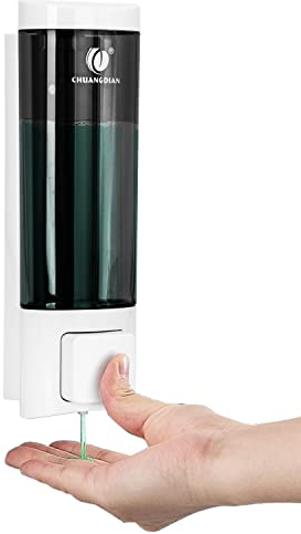 Single 200ML Soap Dispenser Bathroom Wall Mounted Shower Gel Shampoo and Conditioner Dispenser Kitchen Dish Detergent Container Hand Body Wash Liquid Soap Dispenser for Home Hotel Restaurant