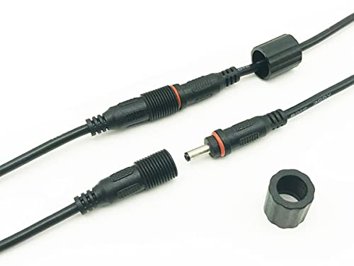 Liwinting Cavo di Prolunga CC Impermeabile 3,5 x 1,35 mm Cavo di Collegamento per Luci Esterne per Luci Solari da Giardino 3 metri,2pcs Nero