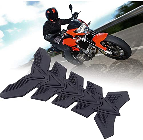 Qiwenr Gummi Kraftstofftank Aufkleber,Tankpad Motorrad,3D Tankschutz Tankaufkleber,3D Gel Öl Gas Tank Pad Fisch Gummi Kraftstofftank Aufkleber,Universal fit für Motorrad Tanks (Schwarz)