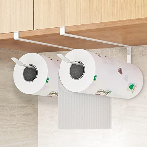 FORMIZON 2 Stück Küchenrollenhalter Ohne Bohren, Küchenpapierhalter Wandmontage Papier Handtuch Rollenhalter, Multifunktion Wandmontage Papierrollenhalter für Küche Badezimmer Organisation (Weiß)