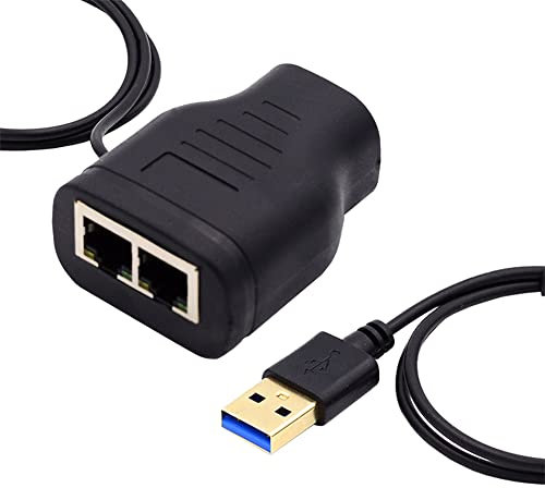 NFHK Adaptateur répartiteur réseau Ethernet 100 Mbps STP UTP RJ45 8P8C vers double hub RJ45