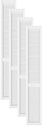 DecoMeister Puertas de Lamas Madera 294x2013 mm - Pack de 4 Blanco | Puerta interior de Armario de láminas con ventilación Abierta, Hoja de Pino de Madera Natural para Bricolaje, Grosor 21 mm