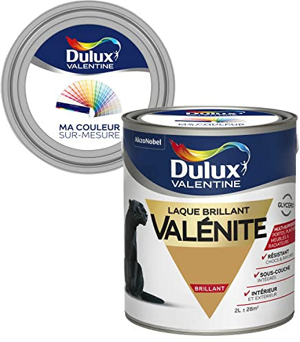 Ma Couleur Sur-mesure par Dulux Valentine – Peinture Laque Glycéro - Grande résistance pour boiseries et ferronneries - Brillant Ocre Dore 2 L