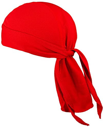 VIAUMBR Piratentuch Bandana Cap Durag Fahrrad Kopfbedeckung Motorrad Kopftuch unter Fahrradhelm Piraten Tuch Pirat Sommer Rot