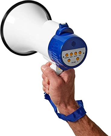 TronicXL 2 Stück Megafon Megaphone Sprachrohr + Sirene Fan Stadion Demo Hand Fußball