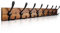 Homagic Porte-manteau mural de 80 cm - Marron brûlé - Crochets muraux rustiques pour salle de bain, salon, manteaux, chapeaux, vêtements