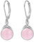 POPLYKE Rose Quartz Ohrringe Dangle 925 Sterling Silber Leverback Ohrringe für Damen Rosa Kristall Schmuck Geschenke