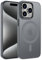 ORDA Magnetisch Hülle für iPhone 14 Pro Max 6,7 Zoll Kompatibel mit MagSafe,für iPhone 14 Pro Max Case Durchscheinende Matt Handyhülle Rückseite Dünn Stoßfest Schutzhülle Grau