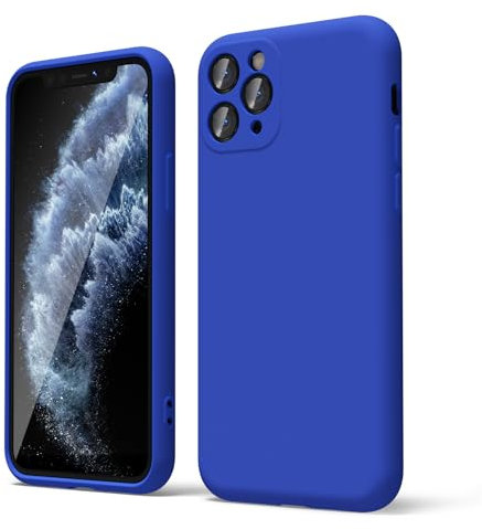 oakxco for iPhone 11 Pro Phone Case Liquid Silicone, Thin Slim Soft Rubber Gel TPU Plain Simple Cover for Women Girl Cute, Matte Solid Color, Royal Blue