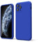 oakxco for iPhone 11 Pro Phone Case Liquid Silicone, Thin Slim Soft Rubber Gel TPU Plain Simple Cover for Women Girl Cute, Matte Solid Color, Royal Blue