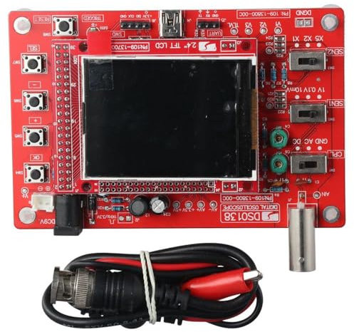 Fudeshe DSO138 2.4 inch Sampling Rate Red Oscilloscope DIY Kit Digital Oscilloscope Kit 1msps Real-Time Handheld Digital Oscilloscope
