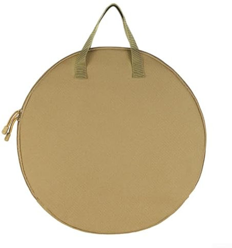Cast Iron Pan Storage Bag - Large Capacity Grill Pan Storage Bag,Cast Iron Skillet Bag Waterproof Outdoor Camping Picnic Cookware Storage Bag BBQ Accessories Iron Pot Organizer(Khaki circular)