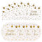 EVYIENEN Lot de 50 assiettes et serviettes en carton blanc « Happy Birthday » - 25 x 17,8 cm - Assiettes à dessert 25 x 16,5 cm - Serviettes jetables en carton pour anniversaire - Assiettes de fête