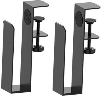 Dickly Set of 2 under Desk Laptop Mount Holder Space Saving Metal for Home Office Black Multipurpose Keyboard Holder Tablet Holder