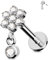 Jewseen G23 Titan Knorpel Ohrring CZ Flache Rückseite Ohrringe Blumen Nase Stud Intern Gewinde Lippenringe Conch Stud Dangle Helix Ohrringe