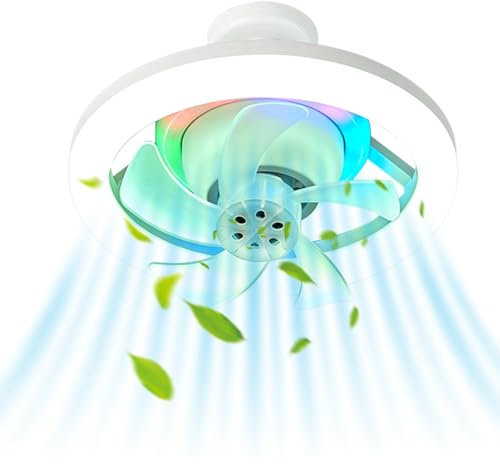 Ventilador de techo, Ventilador de techo empotrado, Ventilador de techo LED | Ventilador de techo con luces y control remoto, luz de fácil instalación, ventilador de araña silencioso regulable para sa