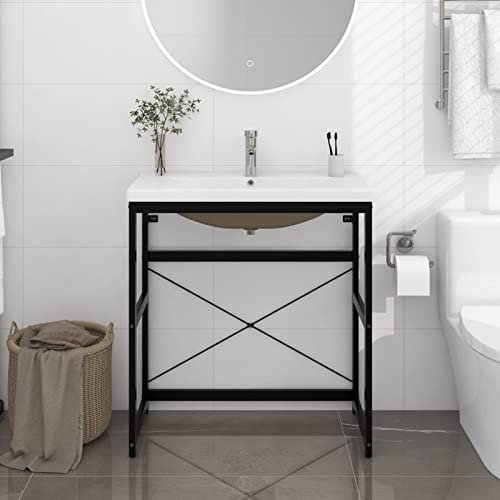 Vopese Bathroom Washbasin Frame with Built-in Basin Black Iron Bathroom Vanity Units Type2