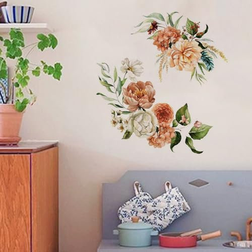 Flower Wall Stickers Large Kitchen Decor Art Stickers Floral Wall Decal Girls Bedroom Classroom Living Room 0913