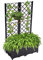 Mingone Hochbeet mit Rankgitter & Selbstbewässerung, 80×40×136 cm – Pflanzkasten für 2 große Töpfe, wetterfest & UV-beständig, ideal für Garten/Balkon (Schwarz)