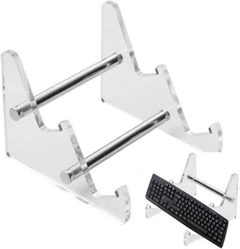 Keyboard Holder Stand - 1/2/3-Tier Transparent Acrylic Display Stand | Modern Mechanical Keyboard Holder, Computer Keyboard Display Stand, Clear Acrylic Keyboards Storage Holder for Home Offices