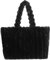 ibalulu Handtasche Damen Tote Bag Plüsch Umhängetasche Shopper Tasche Damen Groß Beuteltasche Winter Große Warme Schultertasche für College Schule Arbeit Reisen Einkaufen (Schwarz)