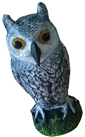 siduytin Gefälschte Eule Lockvogel Jagd Abschreckung Realistische Vogel Taube Scarer Statue Vogelscheuche für Outdoor Schädlingsbekämpfung Ornamente