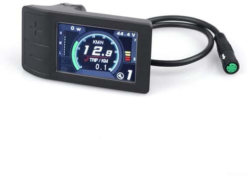 Zilimontt Display LCD a colori per bici elettrica 500C | Velocità e chilometraggio | Indicatore di batteria e alimentazione | Nero