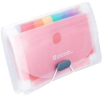 13 Pockets A6 Flash Card Holder with Colored Labels, FlashCard Organizer, A6 Folder, Revision Card Holder Suitable for organizing and Storing Office Receipts