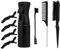 Flomiara 8PCS Hair Brush with Hair Spray Bottle, Hair Styling Comb, Detangle Brush for Natural, Afro British Type 3a-4c, Slick Brushs Set (black)